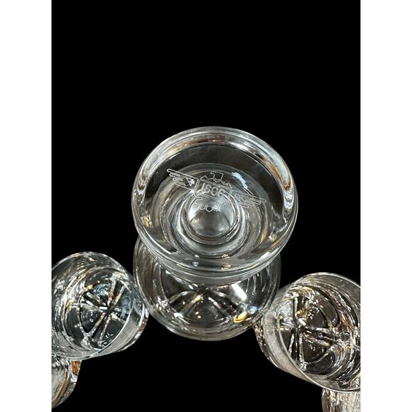 Krosno Poland 6 Heavy Bottom Bar Glasses And Decanter - Picture 5 of 12